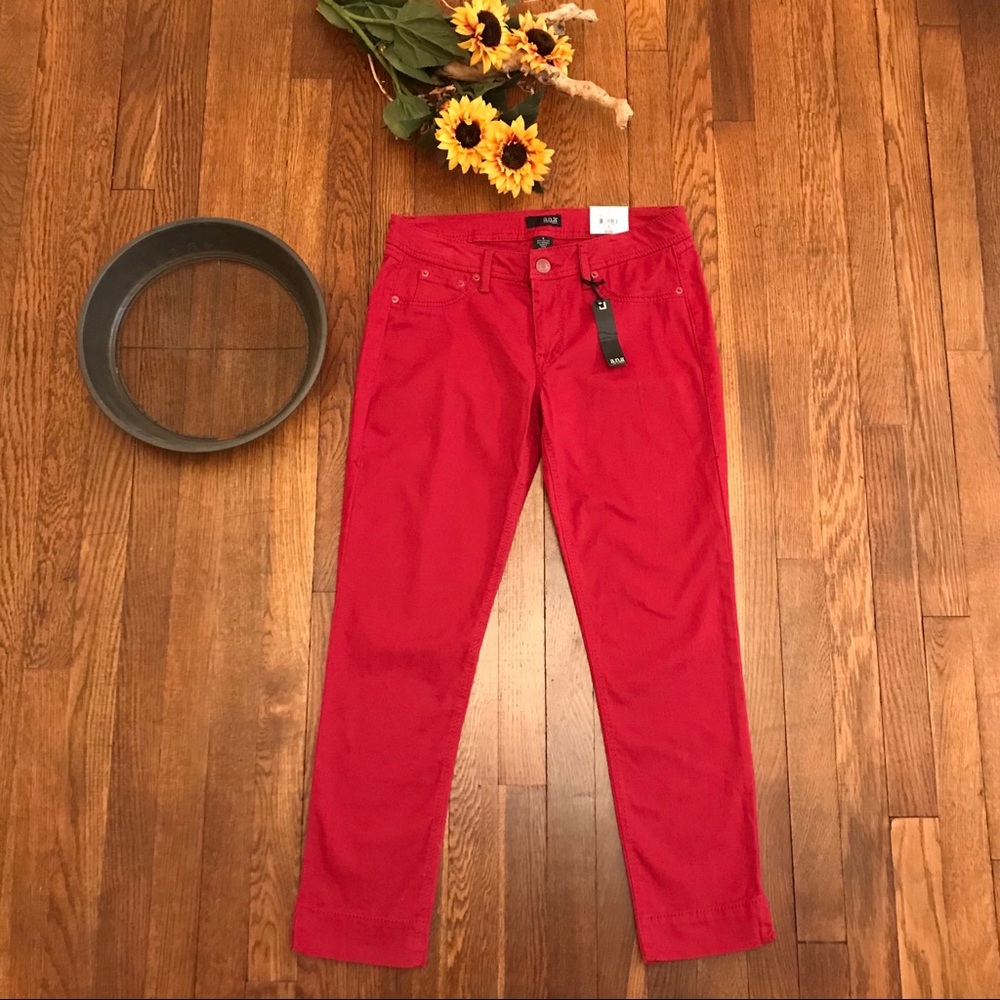 a.n.a. Women’s Casual Pants Red Cotton Spandex